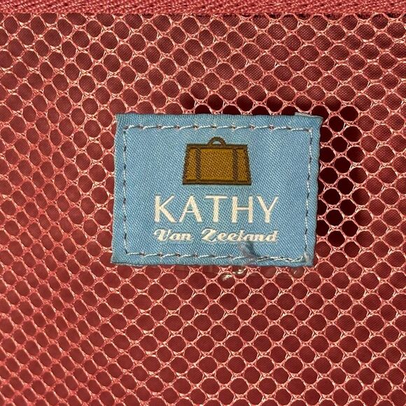 Kathy Van Zeeland Croco PVC Designer Luggage Bag Expandable Burgundy 22” - Picture 10 of 16